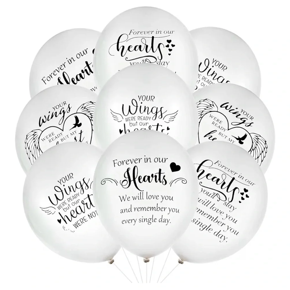 Heartfelt White Memorial Balloons